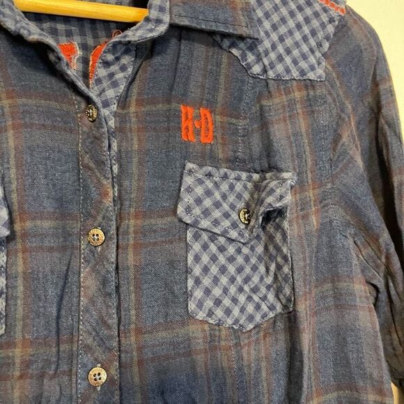 Harley-Davidson Embroidered Plaid Button Down Shirt Size Large - Picture 2 of 7